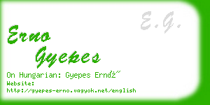 erno gyepes business card